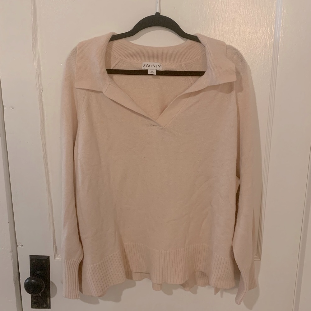 Tight Knit Cashmere-like Collard Sweater